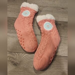 Pusheen Pink Knit Warm Fuzzy Slipper Socks